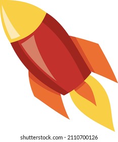 A cartoon vector illustration of a rocket ship.
