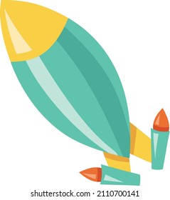 A cartoon vector illustration of a rocket ship.