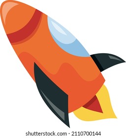 A cartoon vector illustration of a rocket ship.