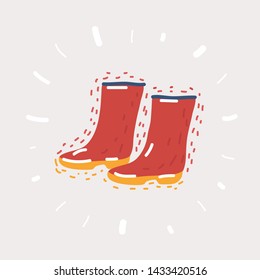 Cartoon vector illustration of Rubber boots icon isolated on white background