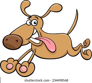Cartoon Vector Illustration of Running Dog Pet Character