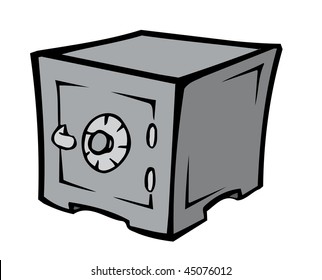 Cartoon Vector Illustration Of A Safe