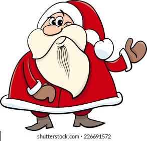 Cartoon Vector Illustration of Santa Claus Character on Christmas Time