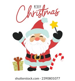 Cartoon vector illustration of Santa Claus presents isolated 