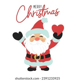 Cartoon vector illustration of Santa Claus presents isolated 