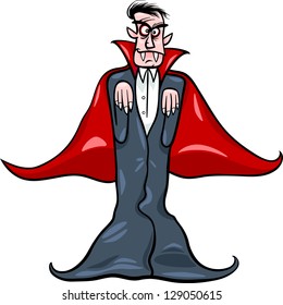Cartoon Vector Illustration of Scary Count Dracula Vampire
