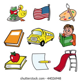 cartoon vector illustration school theme
