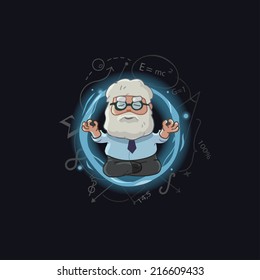 cartoon vector Illustration of scientist character