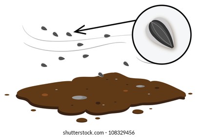 cartoon vector illustration of seedlings soil