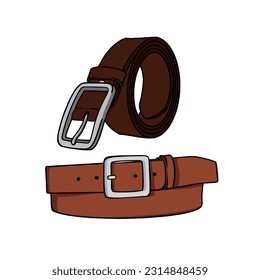 ilustración vectorial de un conjunto de cinturones