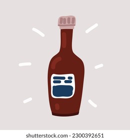 Dibujo vectorial de dibujos animados de Set de botella de soja