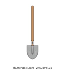 cartoon Vector illustration shovel icon Isolated on White