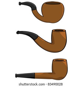 Cartoon vector illustration showing a collection of three different pipes