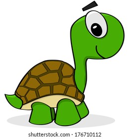 Cute Cartoon Red Turtle Eps10 Vector Stock Vector (Royalty Free ...