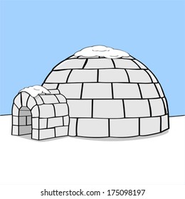 Cartoon Vector Illustration Showing Igloo Middle Stock Vector (Royalty  Free) 175098197 | Shutterstock