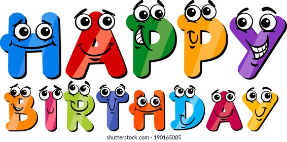 Cartoon Vector Illustration Sign Design for the Birthday Anniversary