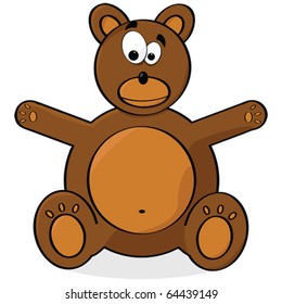 Cartoon vector illustration of a silly looking teddy bear