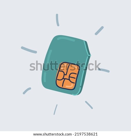 Cartoon vector illustration of cartoon sim card