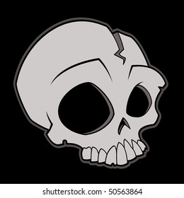 Cartoon Vector Illustration Of A Skull.