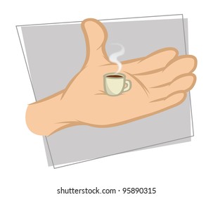 cartoon vector illustration of small coffee