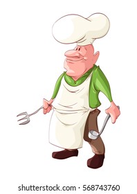 Cartoon vector illustration of a smiling Chef