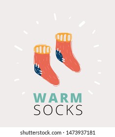 Cartoon vector illustration of sock on white background