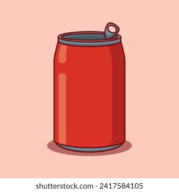 cartoon vector illustration of soda or soft drink can. Vector cartoon Illustration suitable for poster, brochure, web, mascot, sticker, logo and icon.