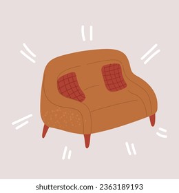 Ilustración vectorial de dibujos animados de Sofa y sofá
