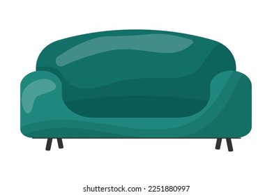 Cartoon vector illustration of soft sofa. Fashionable furniture for an apartment, house or office.