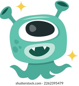 A cartoon vector illustration of a space alien.