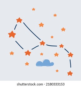 Cartoon vector illustration of Space Galaxy constellation