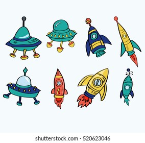 Cartoon vector illustration of space on white background