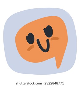 Ilustración vectorial de dibujos animados de texto de burbuja de voz, cuadro de conversación. Estilo de doodle de globo del símbolo del signo del pensamiento.