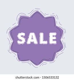 Cartoon vector illustration of special offer labels on white.