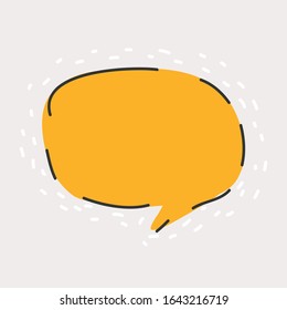 Cartoon vector illustration of Speech bubble icon, isolated. Outline style.