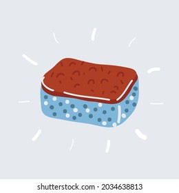 Cartoon vector illustration of sponge on white backround.