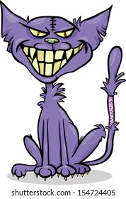 Cartoon Vector Illustration of Spooky Halloween Zombie Bad Cat