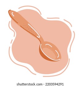 Ilustración vectorial de dibujos animados de cuchara aislada