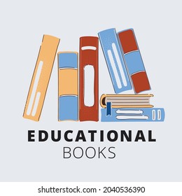 Cartoon, Vektorgrafik von Stack der Bücher. Bildungskonzept.