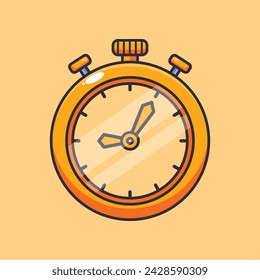 cartoon vector illustration of stopwatch.