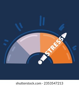 Cartoon vector illustration of Stress level, mood scale. Man solves problems and reduces psychological pressure. Depressed and mental illness