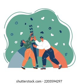 Cartoon vector illustration of stress measurement scales