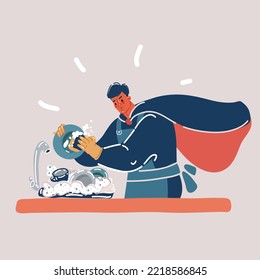 Cartoon, Vektorgrafik eines Superhelden