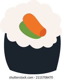 A cartoon vector illustration of sushi or sashimi.