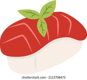 A cartoon vector illustration of sushi or sashimi.