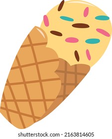 A cartoon vector illustration of sweet ice cream.