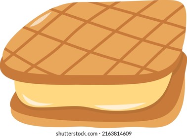 A cartoon vector illustration of sweet ice cream.