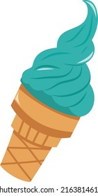 A cartoon vector illustration of sweet ice cream.