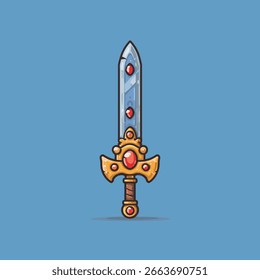 Ilustração vetorial de um personagem de cavaleiro de espada para decorações de férias e celebrações festivas