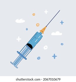 Cartoon vector illustration of Syringesolated on white background